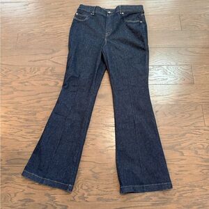 Spanx Denim Flare Shapewear Jeans Raw Indigo Tall Size XL NWT